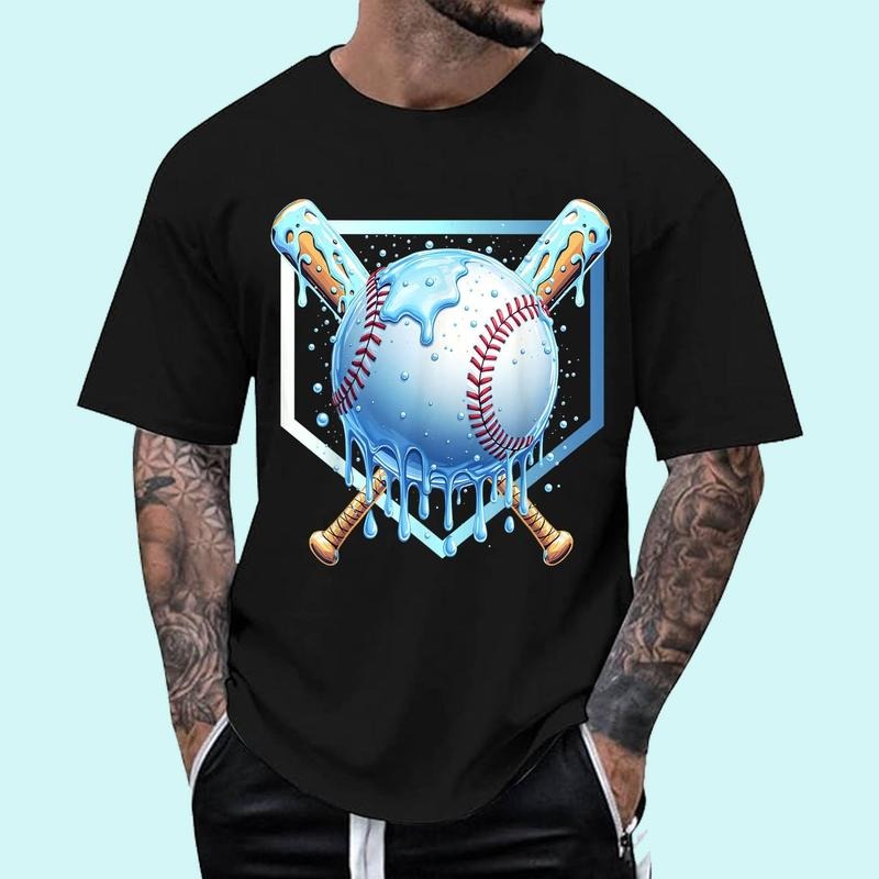 Baseball Drip For Boys Home Plate Ice Cream Drip Sport Unisex T-Shirt, Cotton 100%, Top Trending Fashion Hoodie, Sweatshirt