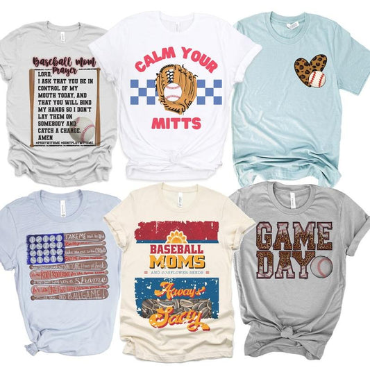 Baseball Game Day T-shirts BallField Baseball Tees Calm Your Mitts Tees Salty Baseball Moms T-Shirts Leopard Game Day Tee...