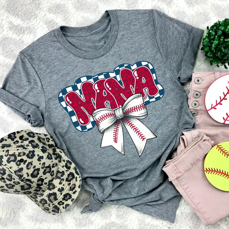 Baseball Mama Bow DTF Transfers - THIS IS NOT A SHIRT Hoodie, Sweatshirt | WearSparks.com