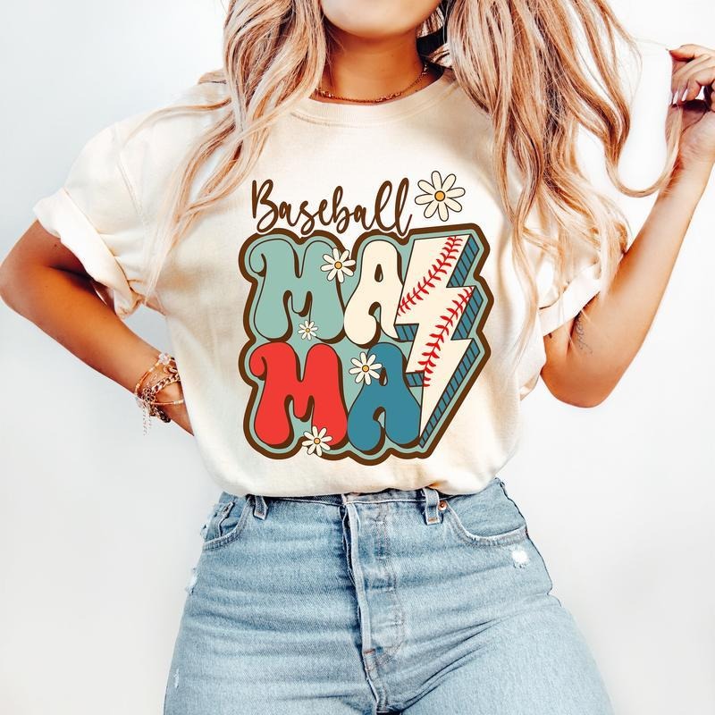 Baseball Mama T-Shirt, Baseball T-Shirt, Retro Baseball Mom T-Shirt, Design, tshirt hot trend 2025 Hoodie, Sweatshirt