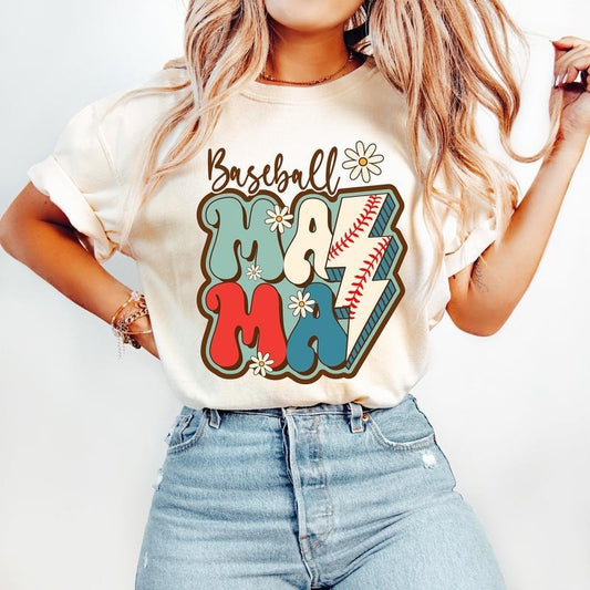 Baseball Mama T-Shirt, Baseball T-Shirt, Retro Baseball Mom T-Shirt, Design, tshirt hot trend 2025 Hoodie, Sweatshirt