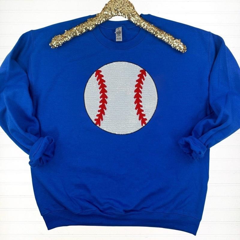 Baseball Sequin Patch Sweatshirt T-Shirts, Hoodie | WearSparks.com