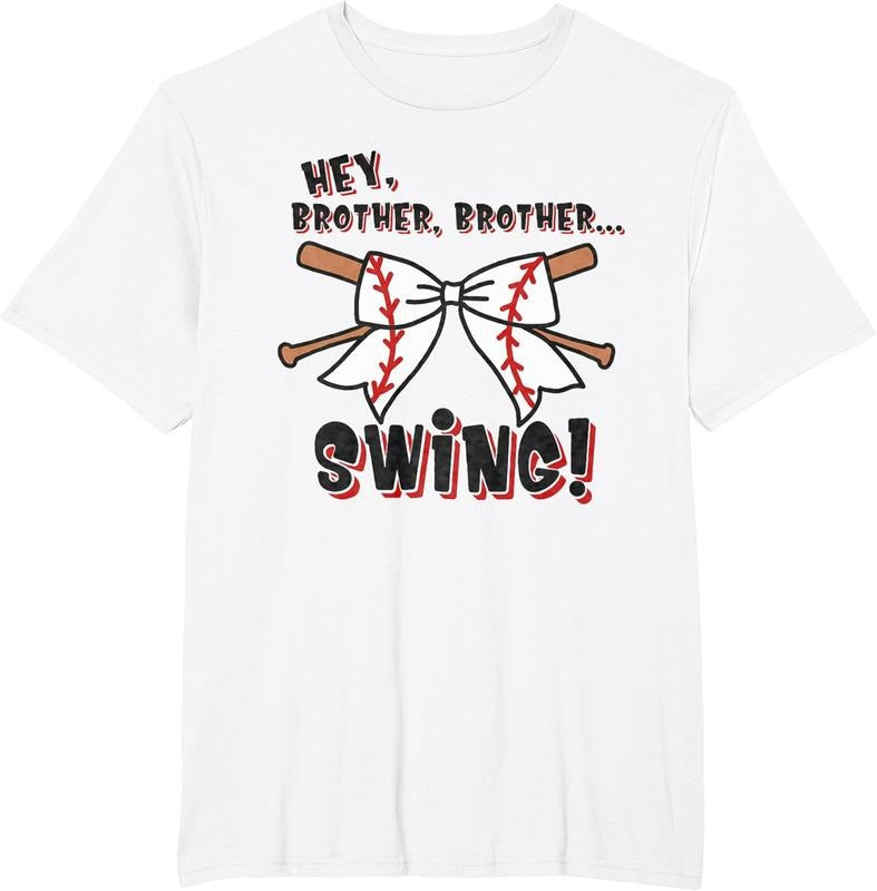Baseball Sister Hey Brother Brother Swing T-Shirt Casual Menswear Casual Menswear Hoodie, Sweatshirt | WearSparks.com