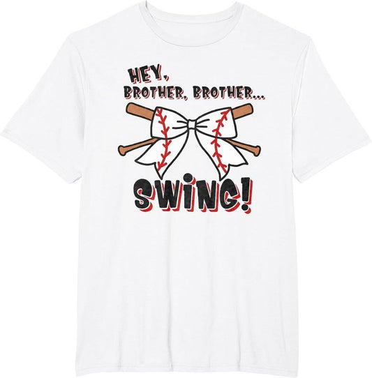 Baseball Sister Hey Brother Brother Swing T-Shirt Casual Menswear Casual Menswear Hoodie, Sweatshirt | WearSparks.com