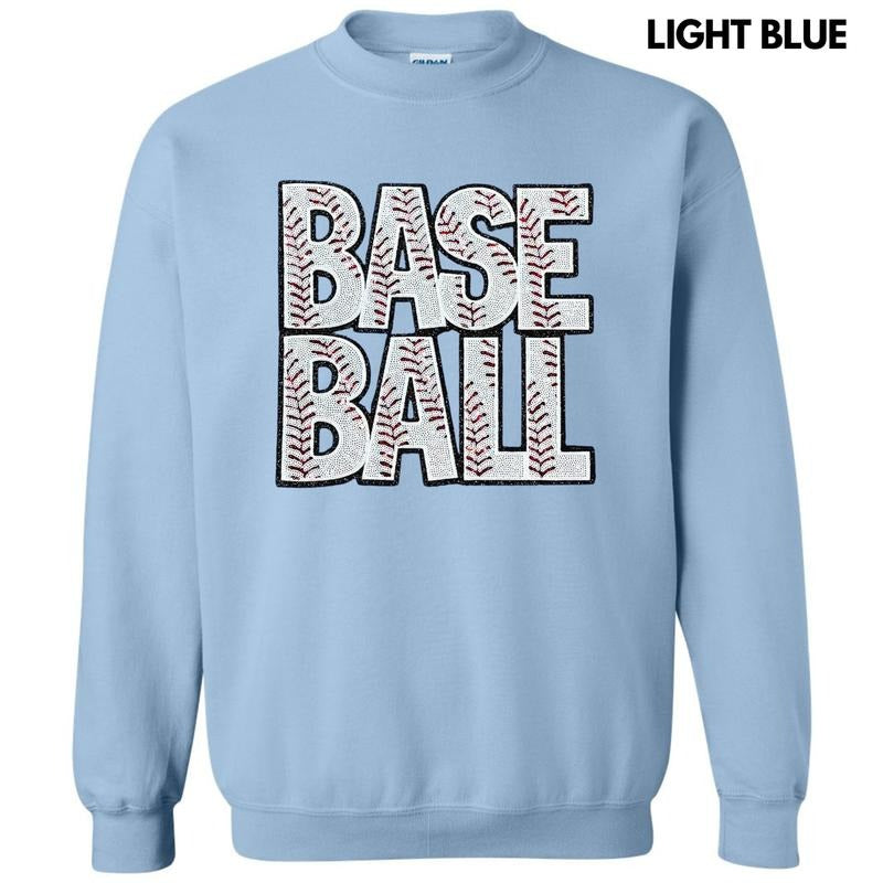 Baseball Words Sequin Patch Sweatshirt T-Shirts, Hoodie | WearSparks.com