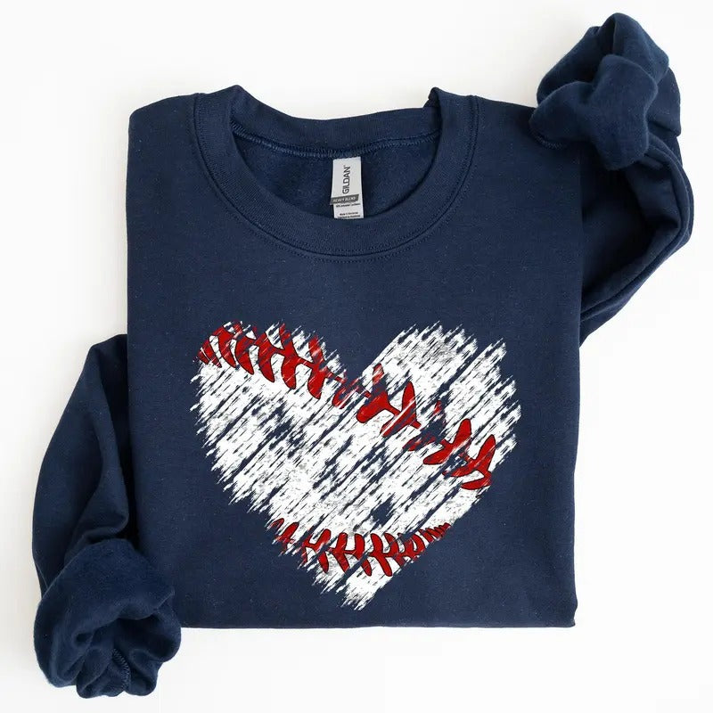 Baseball, Heart, Mom, Mother's Day Sweatshirt, Women's Crew Neck, Crewneck T-Shirts, Hoodie | WearSparks.com