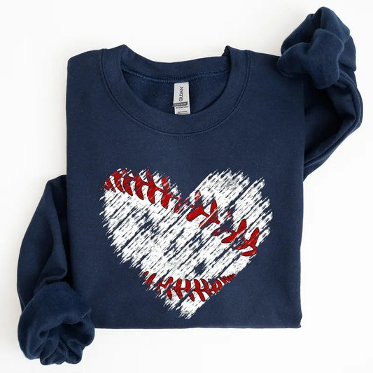 Baseball, Heart, Mom, Mother's Day Sweatshirt, Women's Crew Neck, Crewneck T-Shirts, Hoodie | WearSparks.com