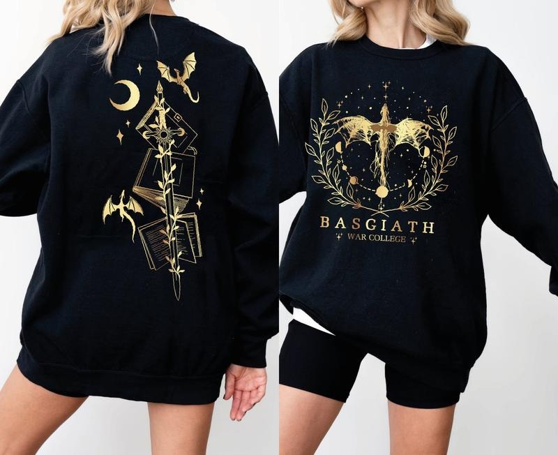 Basgiath War College 2-Sided Sweatshirt, Booktok Crewneck, Vintage Fourth Wing Shirt, Dragon Rider Shirt, Fourth Wing...