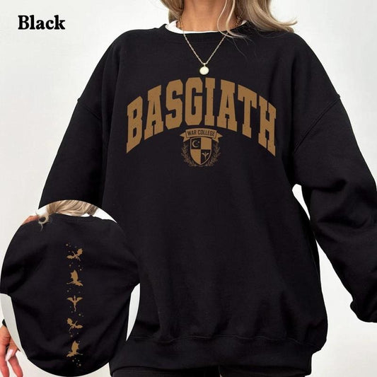 Basgiath War College 2-Sided Sweatshirt, Fourth Wing Shirts, The Empyrean Series, Violet Sorrengail Fantasy Book, Fourth...
