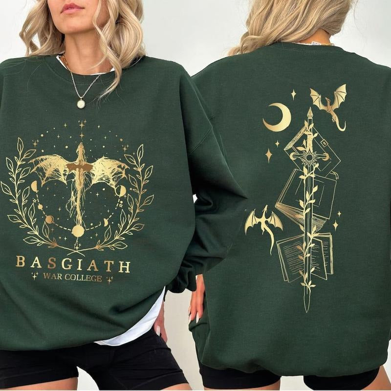 Basgiath War College 2-Sided Sweatshirt, Fourth Wing Sweatshirt, Dragon Rider Shirt, Bookish Sweatshirt Gift Hoodie