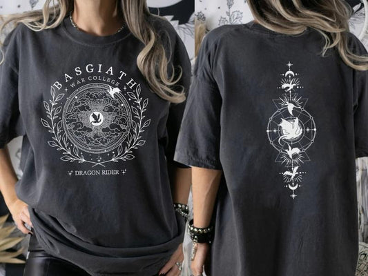 Basgiath War College 2 sided Sweatshirt, Fourth Wing Series Sweater, The Empyrean Series Tee Shirt, Violet Xaden Fantasy...