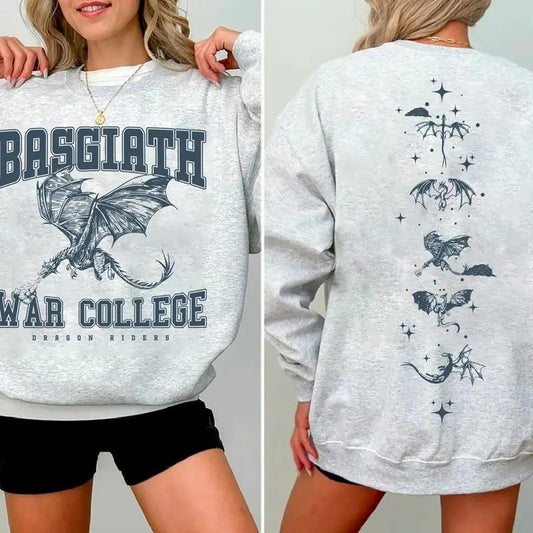 Basgiath War College Book Sweatshirt, Bookish War Shirt,Dragon Rider Sweatshirt,Fantasy Bookish Sweatshirt,Book Lover...