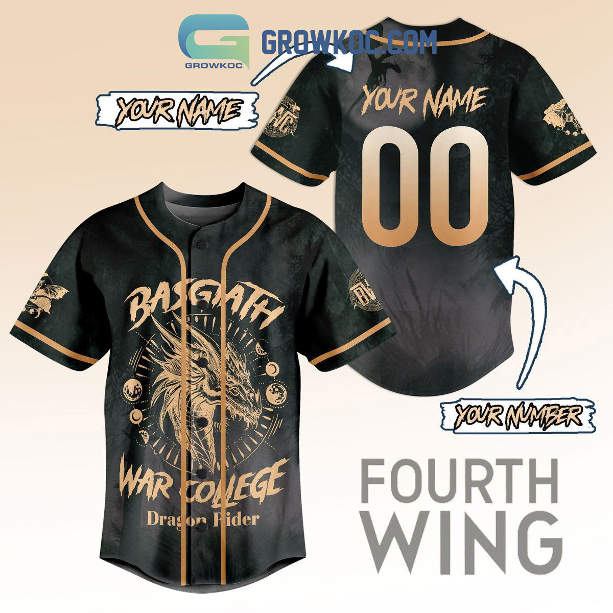 Basgiath War College Dragon Rider Personalized Baseball Jersey