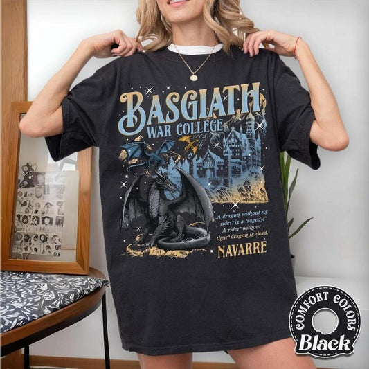 Basgiath War College Navarre Shirt, Dragon Rider Shirt, Fantasy Dragon Tee, Bookish Reading Shirt, Ya Fantasy Books,...