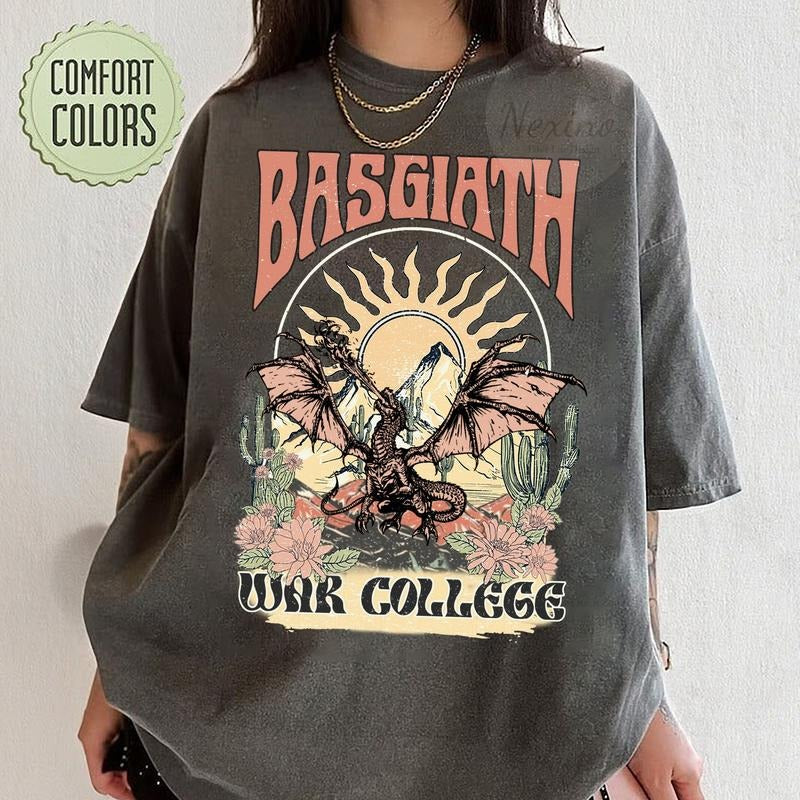 Basgiath War College Shirt,  Fourth Wing T-Shirt, Dragon Rider, Violet Sorrengail For Reader, Fantasy Bookish, Empyrean...