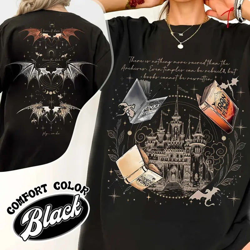 Basgiath War College Shirt,Dragon Rider Shirt,Basgiath War College 2-sided Shirt,Violet Sorrengail,Xaden Riorson,Fly or...