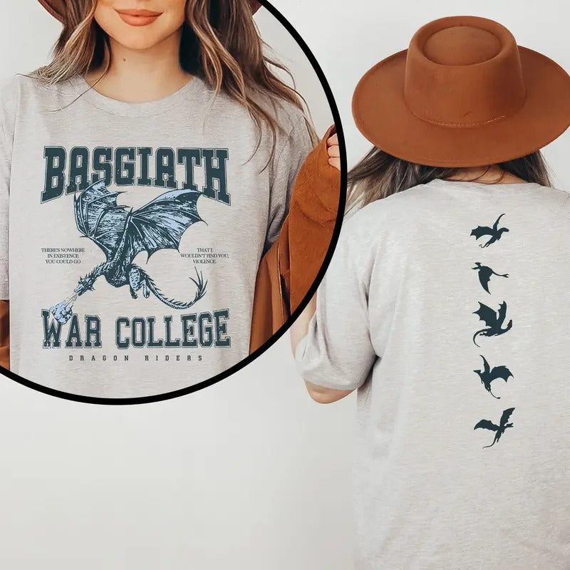 Basgiath War College Sweatshirt, Basgiath 2 Sided Tee, Dragon Riders Tee, Fly Or Die Tee, Riders Quadrant Tee, Fourth...