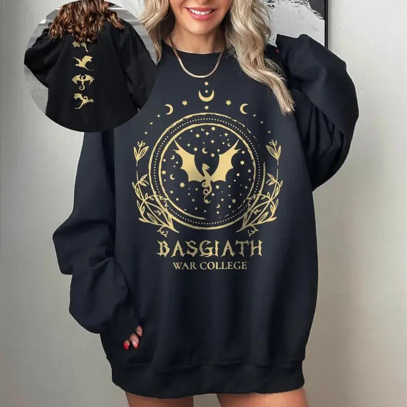 Basgiath War College Sweatshirt, Bookish Sweatshirt,Fourth Wing Sweatshirt,Dragon Rider Hoodie,Rebecca Yoros...
