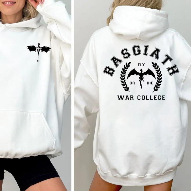 Basgiath War College Sweatshirt, Fourth Wing Shirt, Dragon Rider Hoodie, Iron Flame And Onyx Storm, Basgiath War College,...