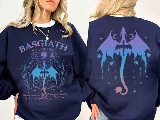 Basgiath War College Sweatshirt, Fourth Wing Sweater, Violet Sorrengail Shirt, Fantasy Bookish Tee,   Xaden Riorson,...