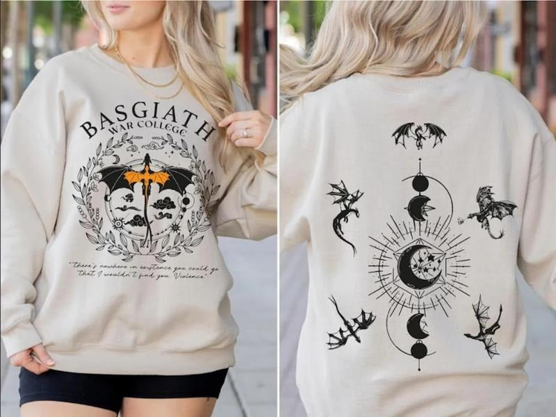 Basgiath War College Sweatshirt, Fourth Wing T-Shirt, Xaden Riorson, Fourth Wing Xaden Sweater, Violet Sorrengail Shirt,...