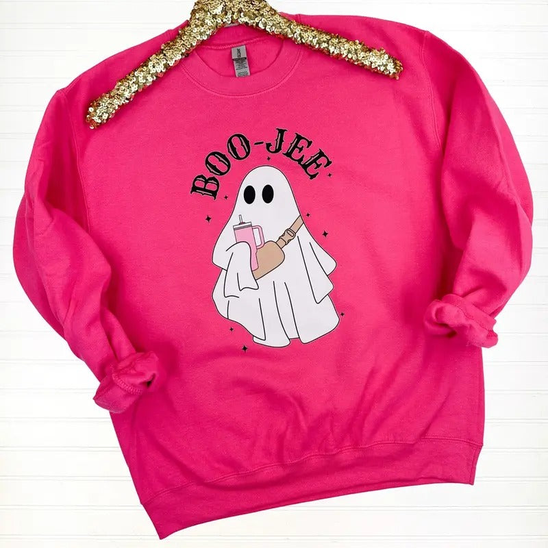 Basic BOO-JEE Ghost Sweatshirt T-Shirts, Hoodie | WearSparks.com