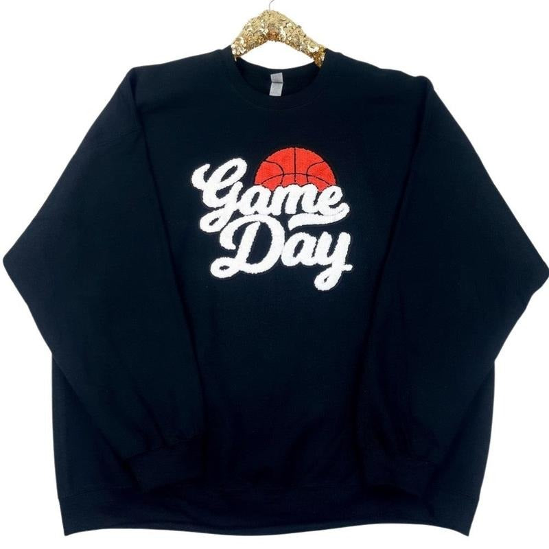 Basketball Game Day Patch Sweatshirt T-Shirts, Hoodie | WearSparks.com