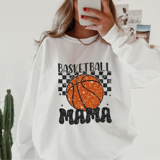 Basketball Mama  #1 Crewneck, Retro Cotton, Crewneck Fashion Fit Sleeve Comfortable Cute, CASUAL COTTON CREWNECK HOODIE,...