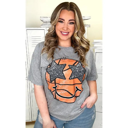 Basketball Star Smiley Graphic T-Shirt Hoodie, Sweatshirt | WearSparks.com