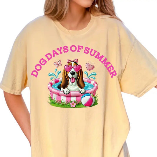 Basset Hound Dog Days of Summer Shirt ~ Unisex Apparel Relaxed Fit Printed In The USA Clothing Womenswear Casual Comfort...