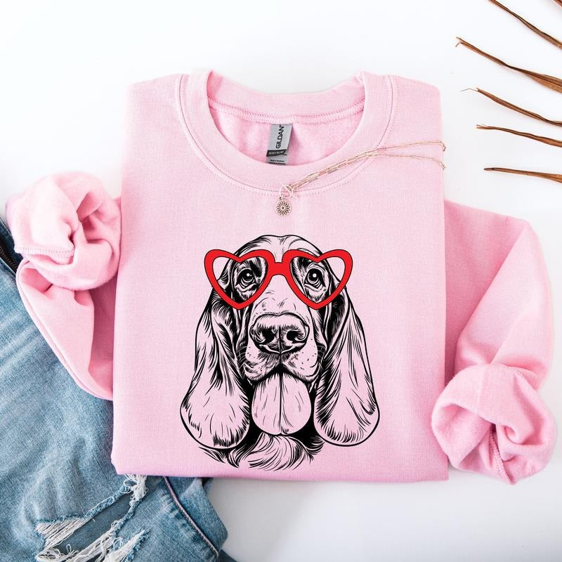 Basset Hound , Dog Lover Apparel, Pet, Dog Breed, Cute Sweatshirt, Crew Neck, Women's, Crewneck T-Shirts, Hoodie