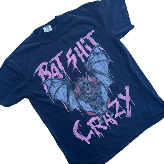 Bat Crazy Comfort Colors Graphic Tee, Halloween Shirt, Funny Scary T-Shirt, 90's Tshirt Alternative Flying Rats Hoodie,...