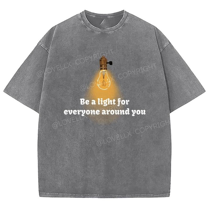 Be A Light Unixes Washed T-Shirt, Christian Jesus  Tshirts, Vintage 90s Graphic Tee Gift Cotton Top Womenswear Bottom...