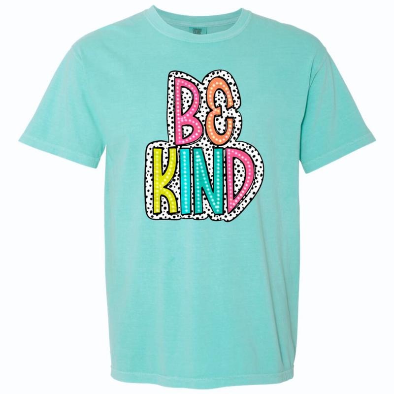 Be Kind Neon Spotted Comfort Colors T-Shirt Hoodie, Sweatshirt | WearSparks.com