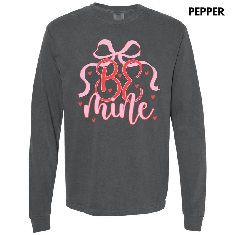 Be Mine Coquette Long Sleeve Comfort Colors T-Shirt 'NLB' Hoodie, Sweatshirt | WearSparks.com