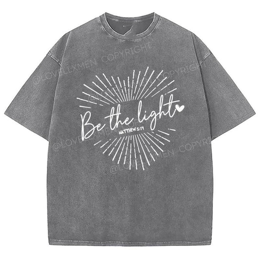 Be The Light Washed T-Shirt, Christian t shirts, Christian Jesus  t shirts, Vintage 90s Graphic Tee Gift Cotton Top,...