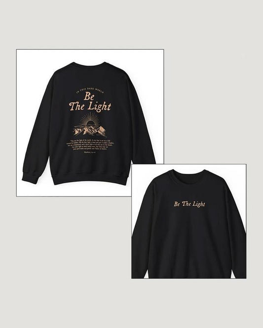 Be the Light Bible Verse Crewneck Faith Based Clothing Gospel Sweatshirt Minimalist Christian Sweater Catholic Religious...