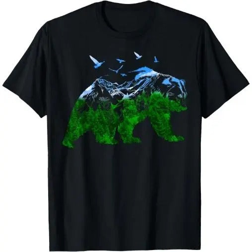 Bear Nature Outdoor Mountains Forest Trees Bear Wildlife T-Shirt Made in USAstyle{n002}2 Hoodie, Sweatshirt | WearSparks.com