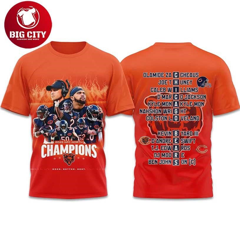 Bears 2025 NFC North Champions Good Better Best Two Sided Shirt