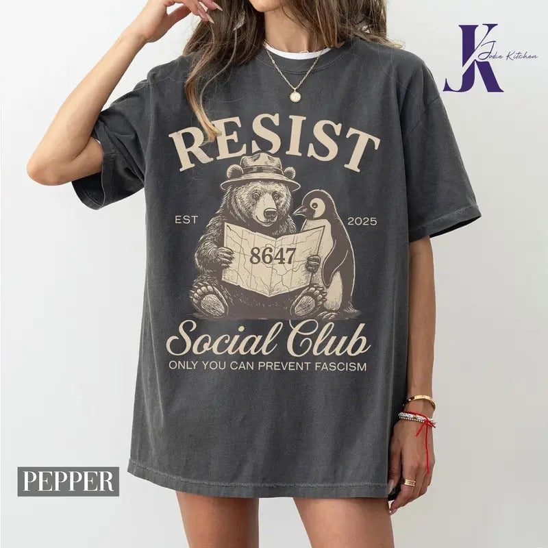 Bears Penguins RESIST Shirt, Social Club Penguins Shirt, I Stand With The Penguins, Flippers Up Social Club, FDT Bear...
