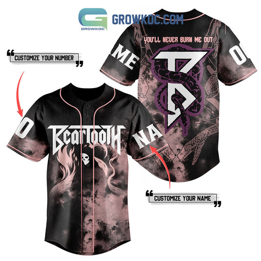 Beartooth Never Burn Me Out Personalized Baseball Jersey