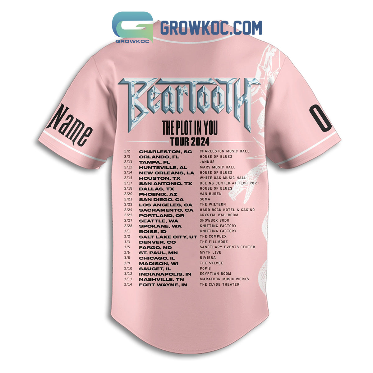 Beartooth The Plot In You Tour 2024 Personalized Baseball Jersey