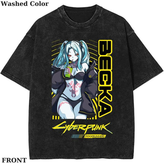 Becka Vaporwave Vintage Graphic Tee, Anime Cyberpunk Shirt, vintage clothing, Womenswear Cotton Top Streetwear...