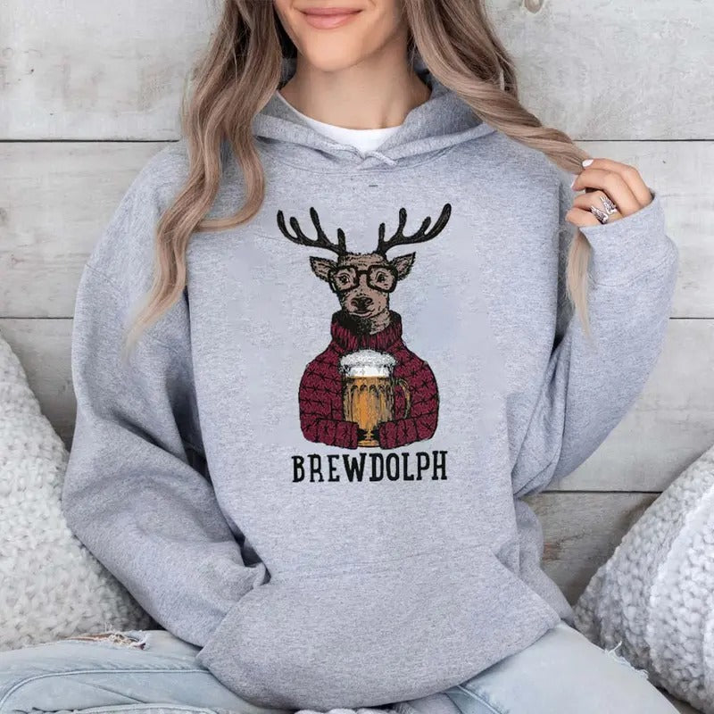 Beer Lovers Graphic Hoodie Casual Street Style Fleece Pullover Hooded Sweatshirt Tops Trendy For Women For Men, Perfect...