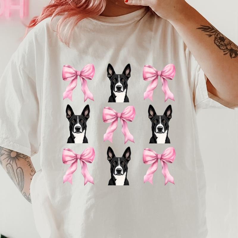 Belgian Malinois with bows Shirt~ Unisex Apparel Relaxed Fit Printed In The USA Clothing Womenswear Casual Comfort Cotton...