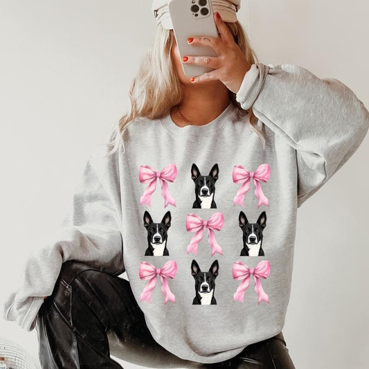 Belgian Malinois with bows Sweatshirt ~ Sweatshirt Unisex Apparel Relaxed Fit Printed in the USA Clothing Womenswear...