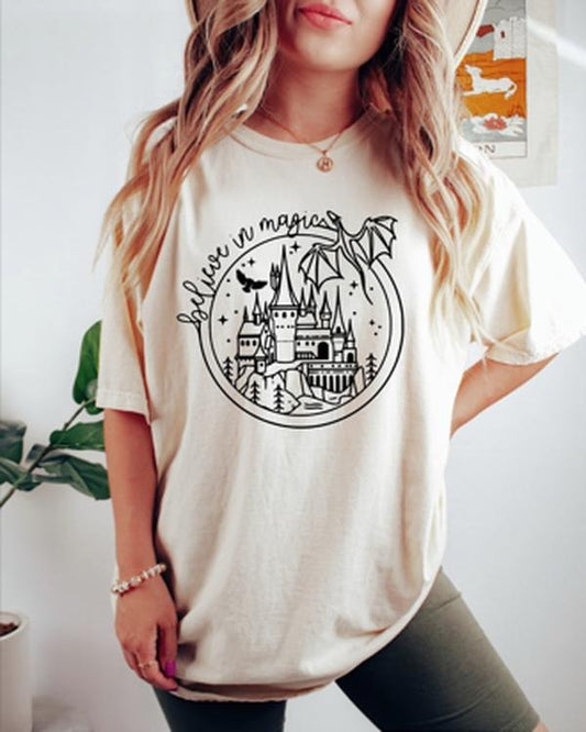 Believe In Magic Shirt, Dragon Shirt, Magical School Tee, Wizarding School Shirt, HP School Tshirt Hoodie, Sweatshirt