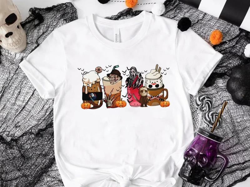 [Bella Canvas] Horror Coffee Halloween Shirt Hoodie, Sweatshirt | WearSparks.com