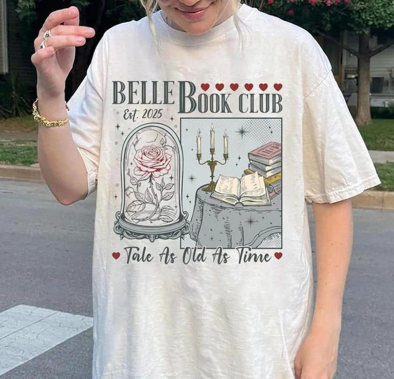 Belle Book Club Tee Shirt, Tale As Old As Time Shirt, Princess Belles Book Club Shirt, Princess Reading Books Sweatshirt,...
