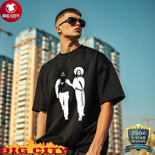 Bellelement Anti Ice Jesus Arrested Parody shirt